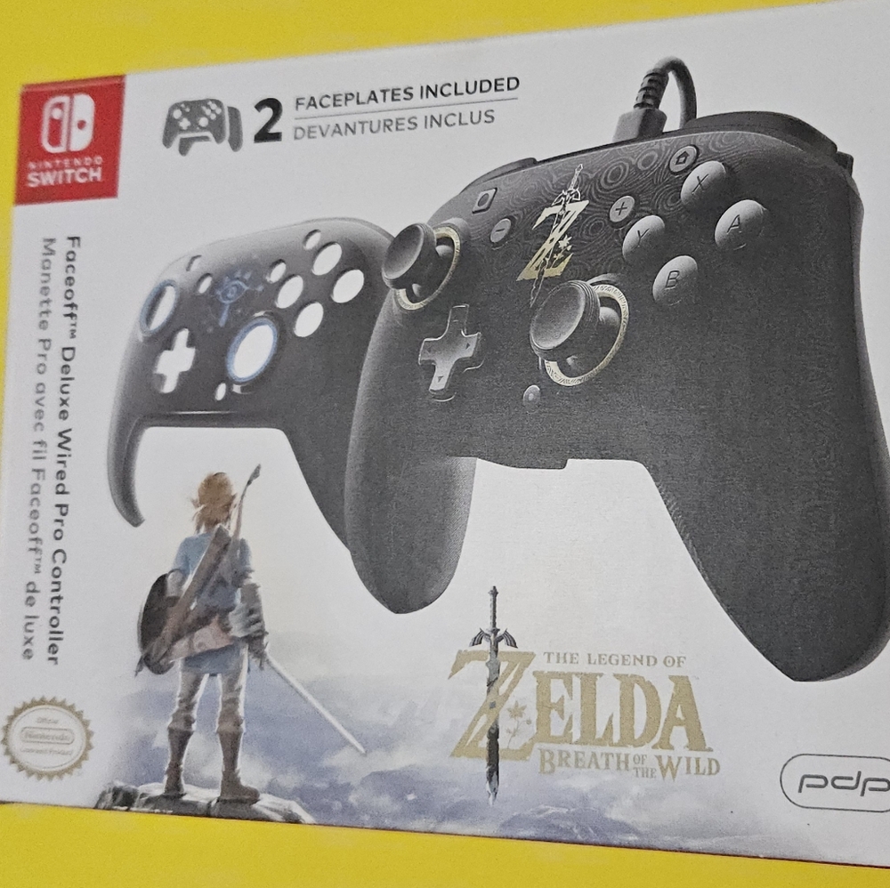 Pdp Nintendo Switch Faceoff Deluxe Wired Pro Controller Zelda Breath Of The Wild